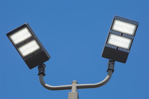 How tall are parking lot lights?